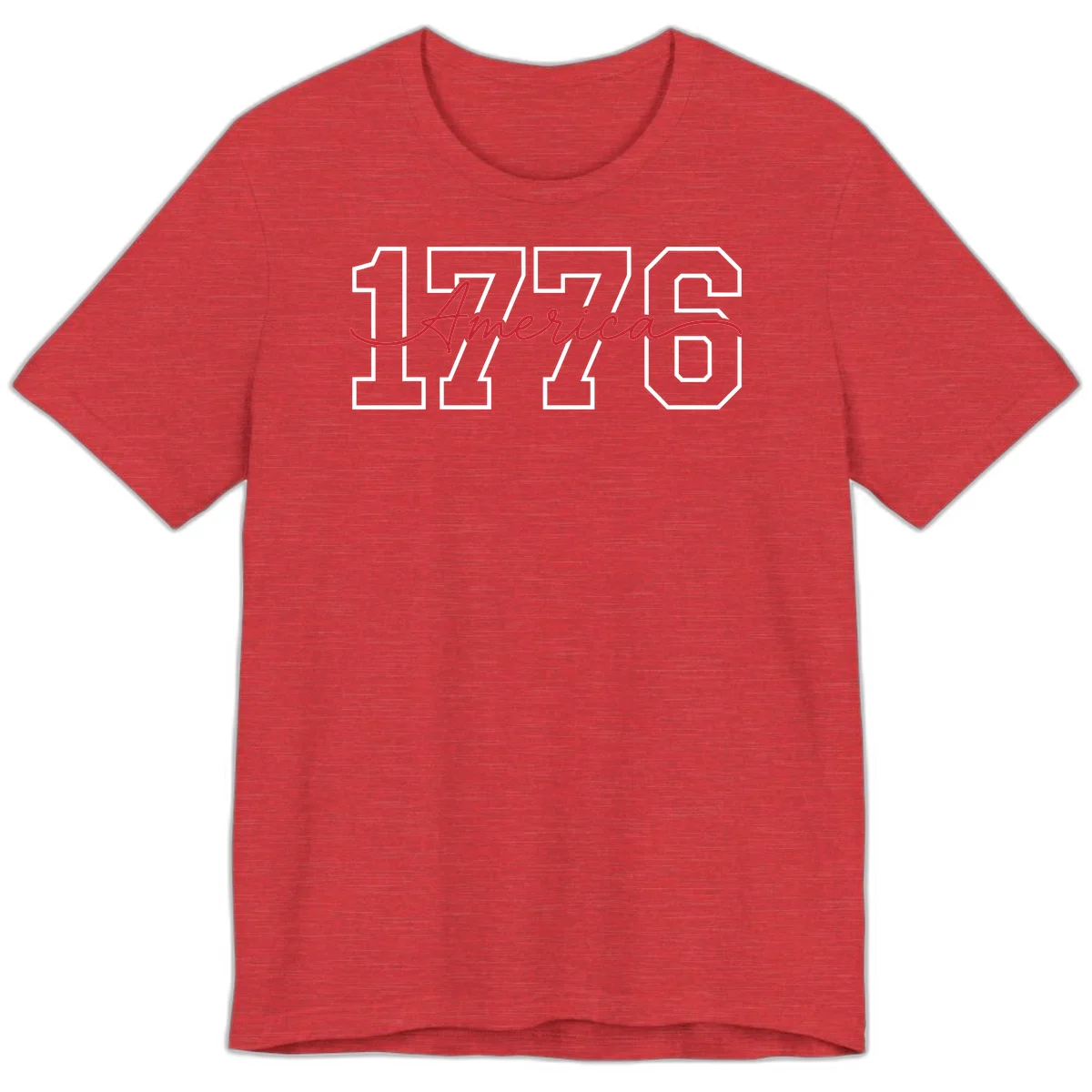 1776 America Semiquincentennial Celebration Premium T-Shirt in Heather Red
