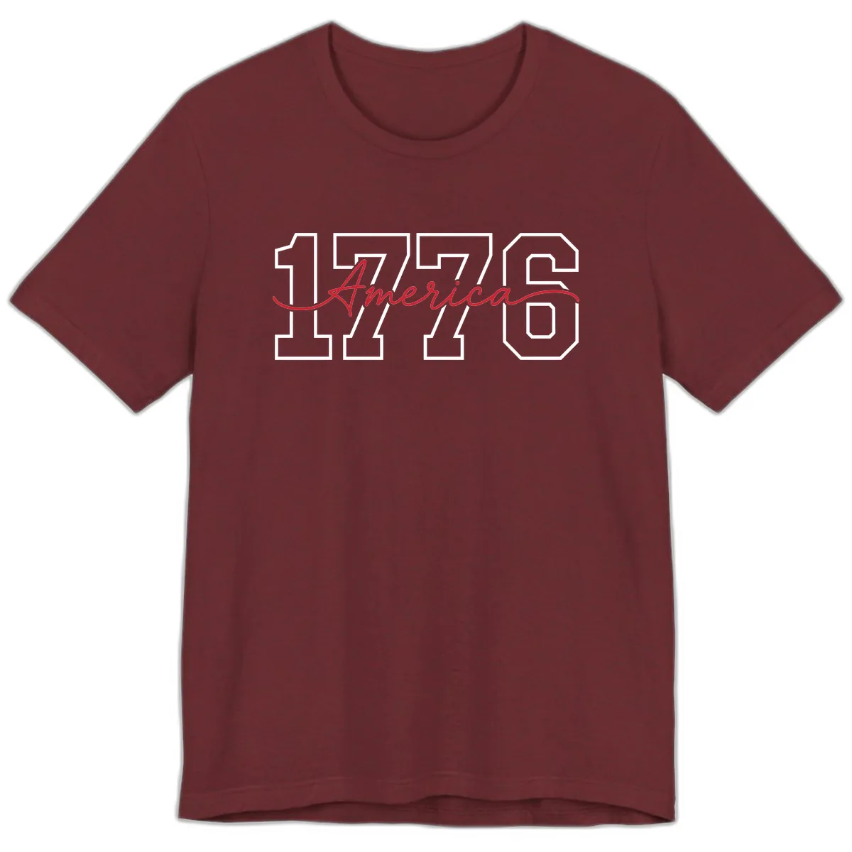 1776 America Semiquincentennial Celebration Premium T-Shirt in Heather Cardinal