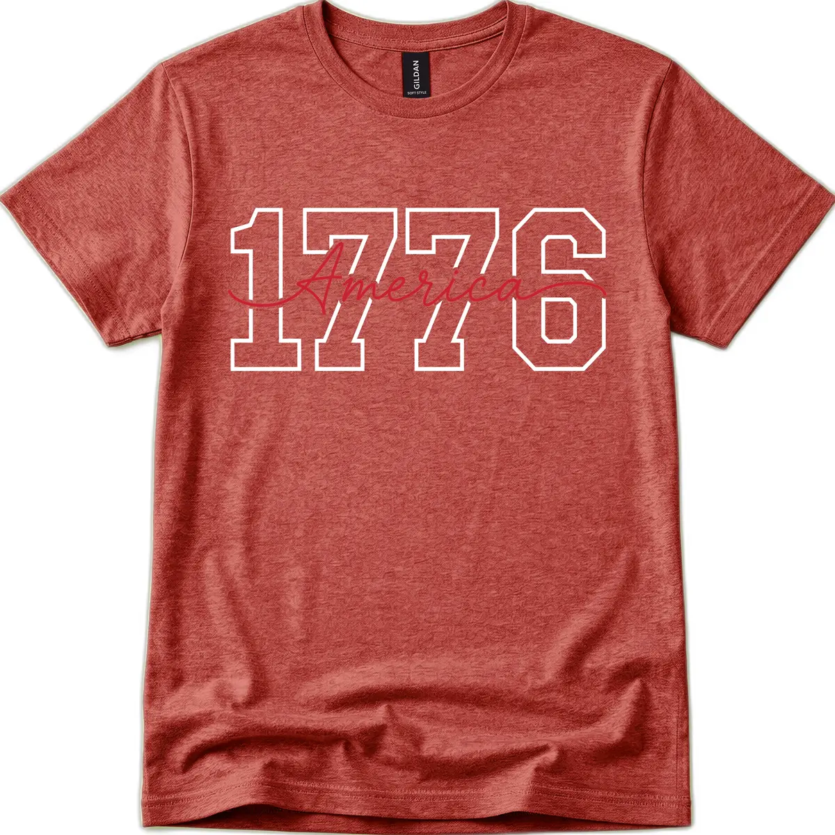 1776 America Semiquincentennial Celebration T-Shirt in Heather Cardinal