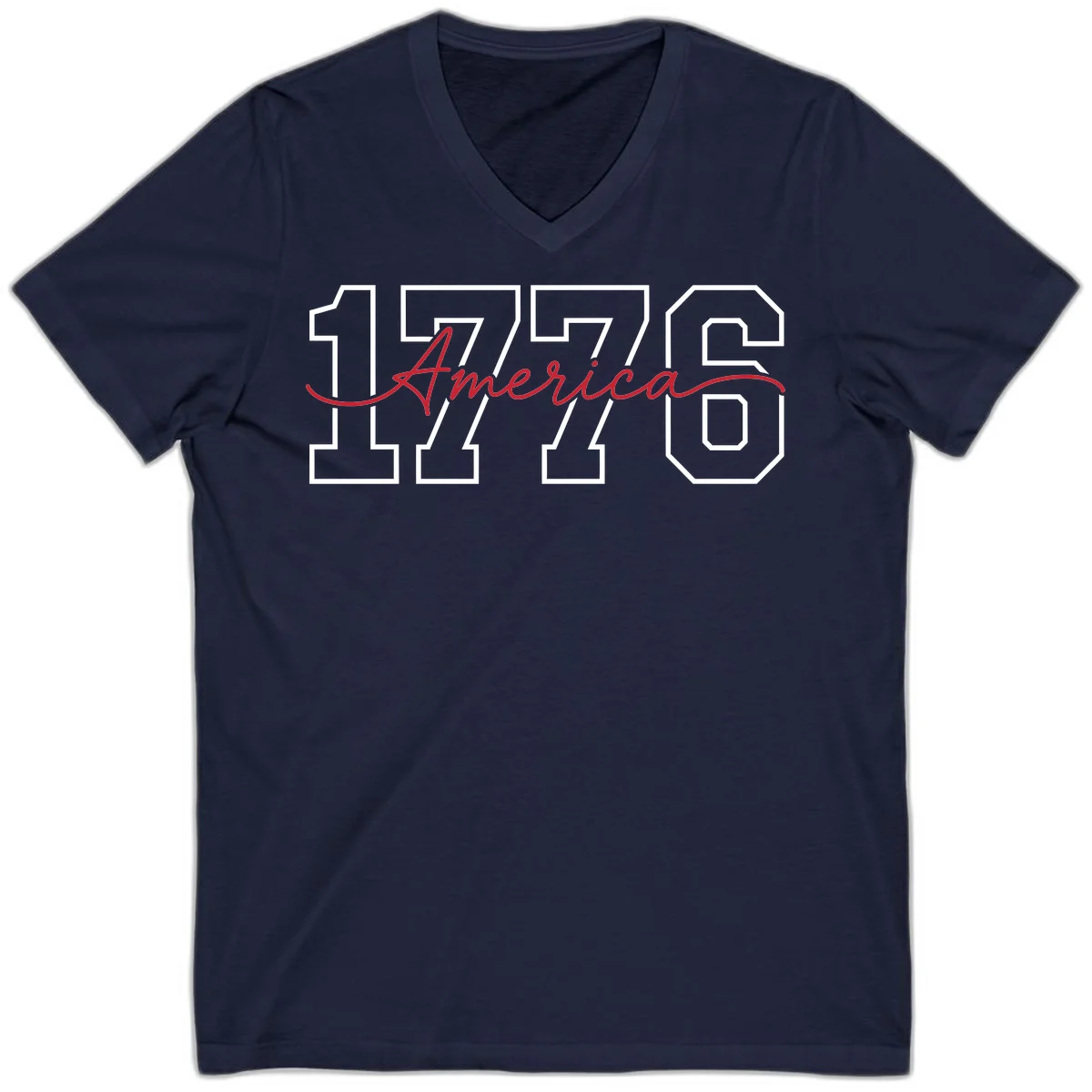 1776 America Semiquincentennial Celebration V-Neck in Navy