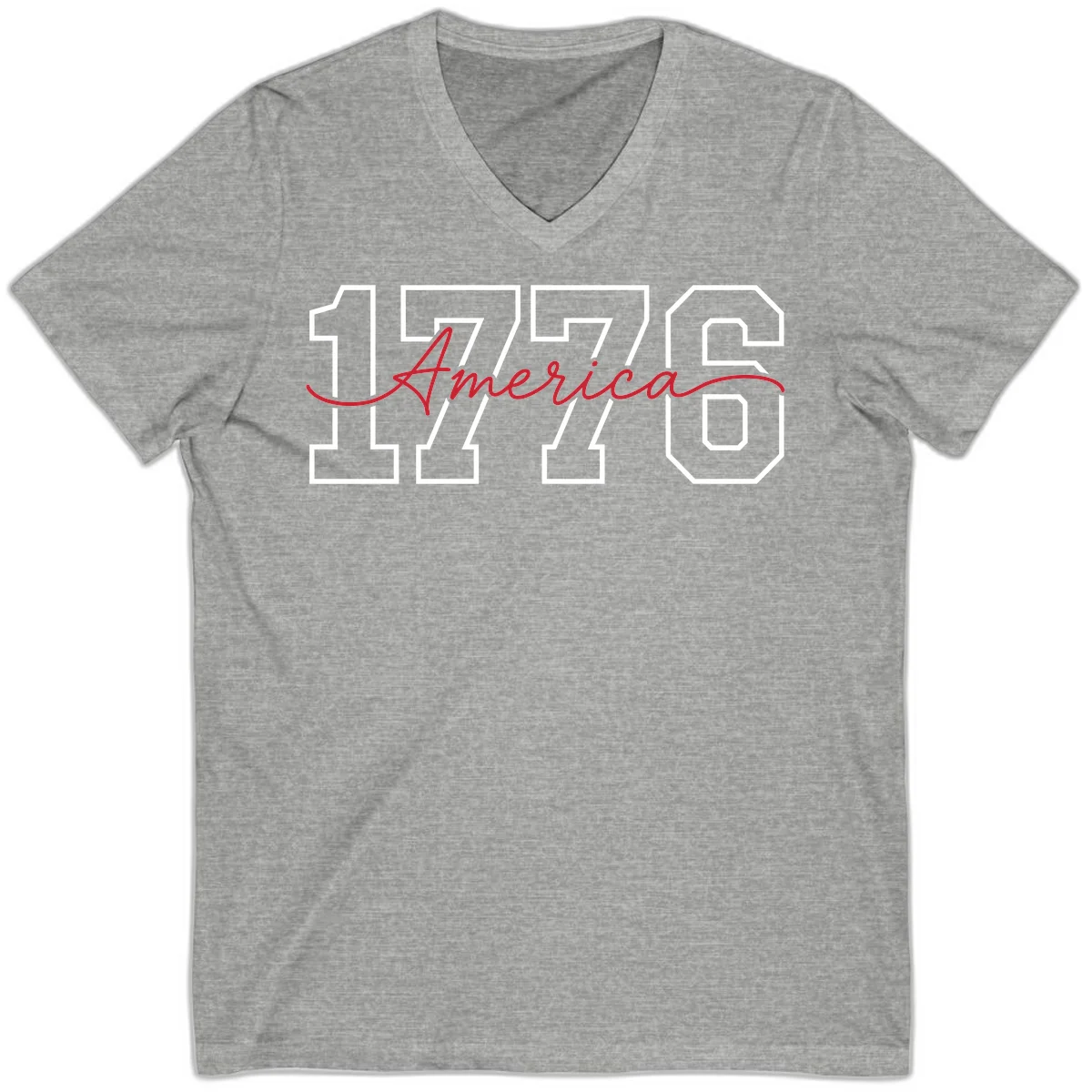 1776 America Semiquincentennial Celebration V-Neck in Athletic Heather