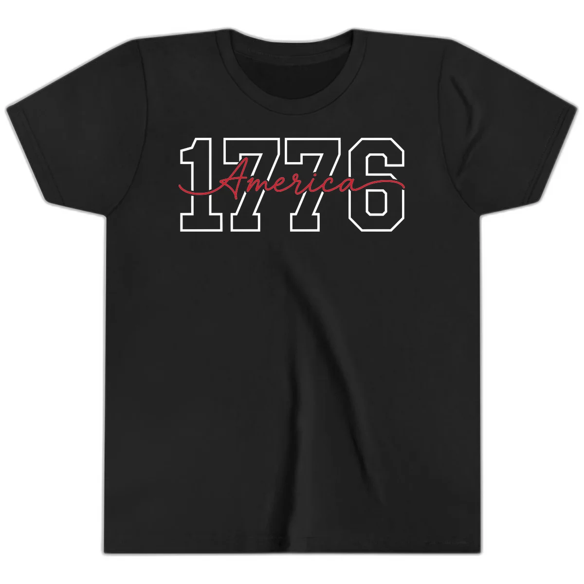 1776 America Semiquincentennial Celebration Youth T-Shirt in Black