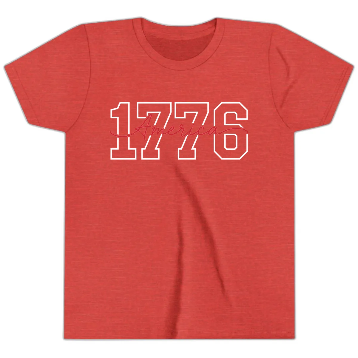 1776 America Semiquincentennial Celebration Youth T-Shirt in Heather Red