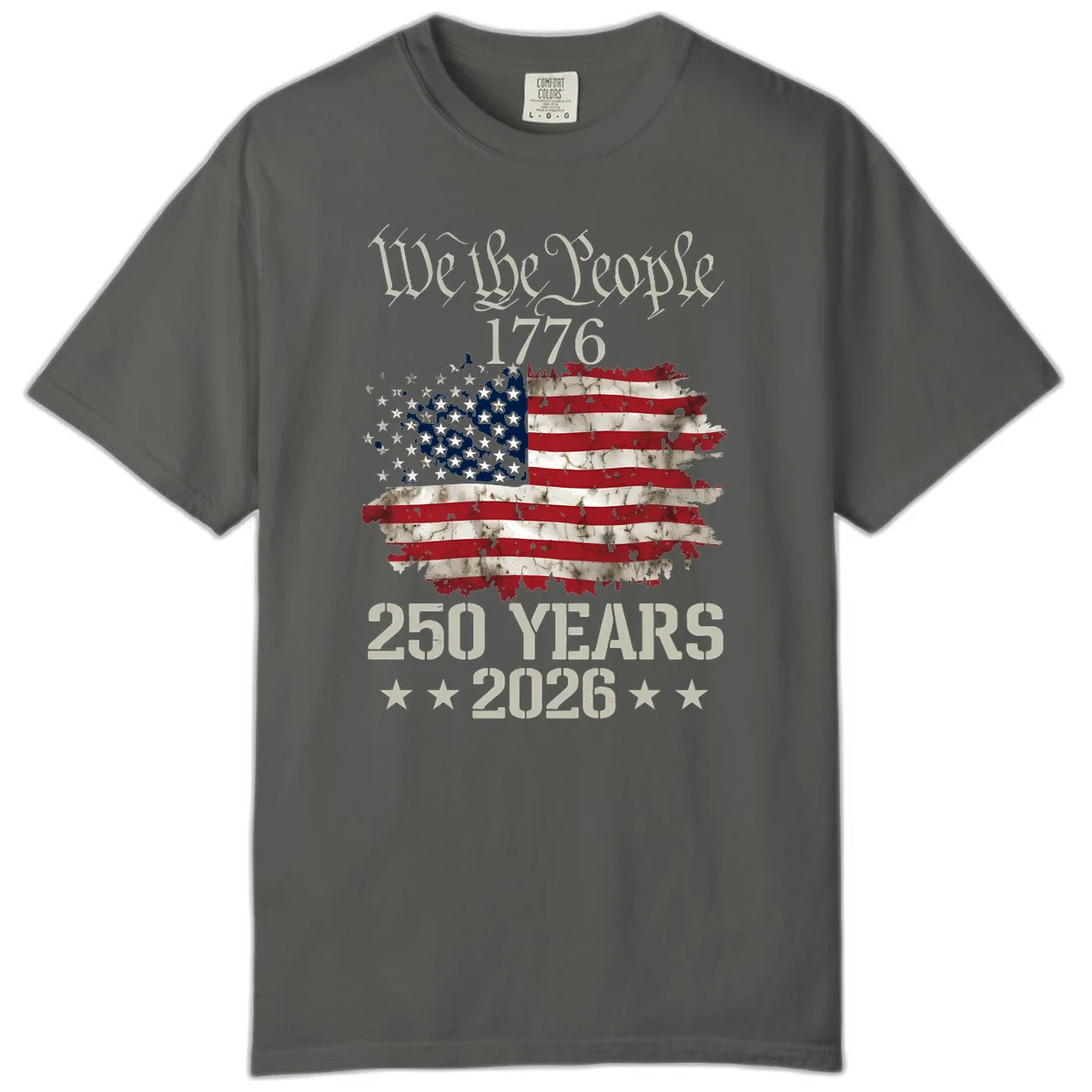 We The People 1776 Distressed Flag Comfort Tee in Pepper