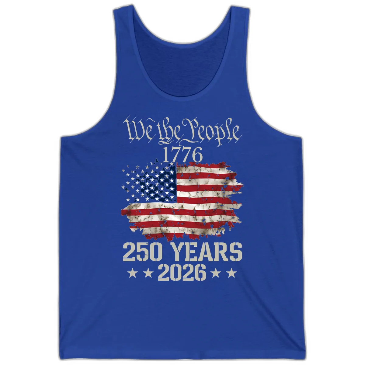We The People 1776 Distressed Flag Tank in True Royal