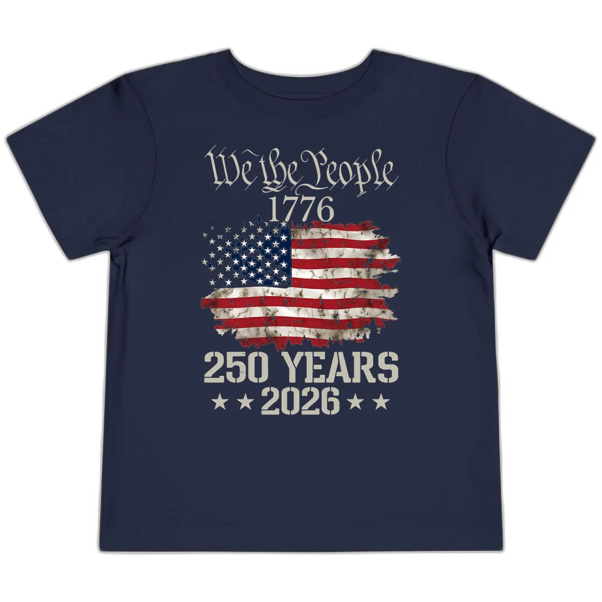 We The People 1776 Distressed Flag Toddler T-Shirt in Navy