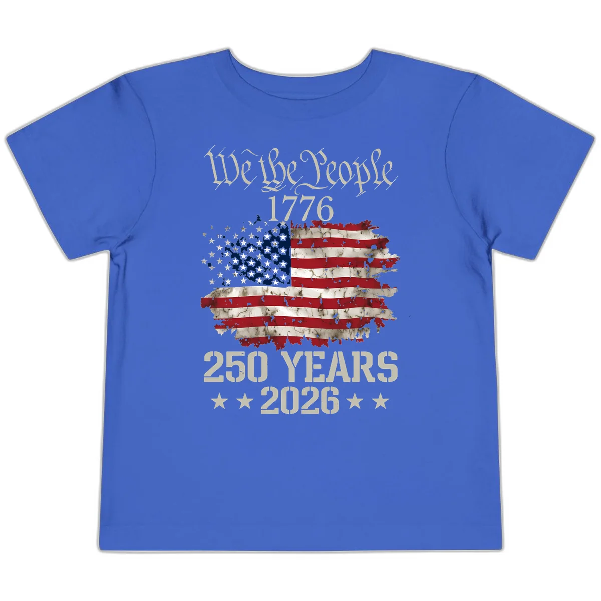 We The People 1776 Distressed Flag Toddler T-Shirt in True Royal