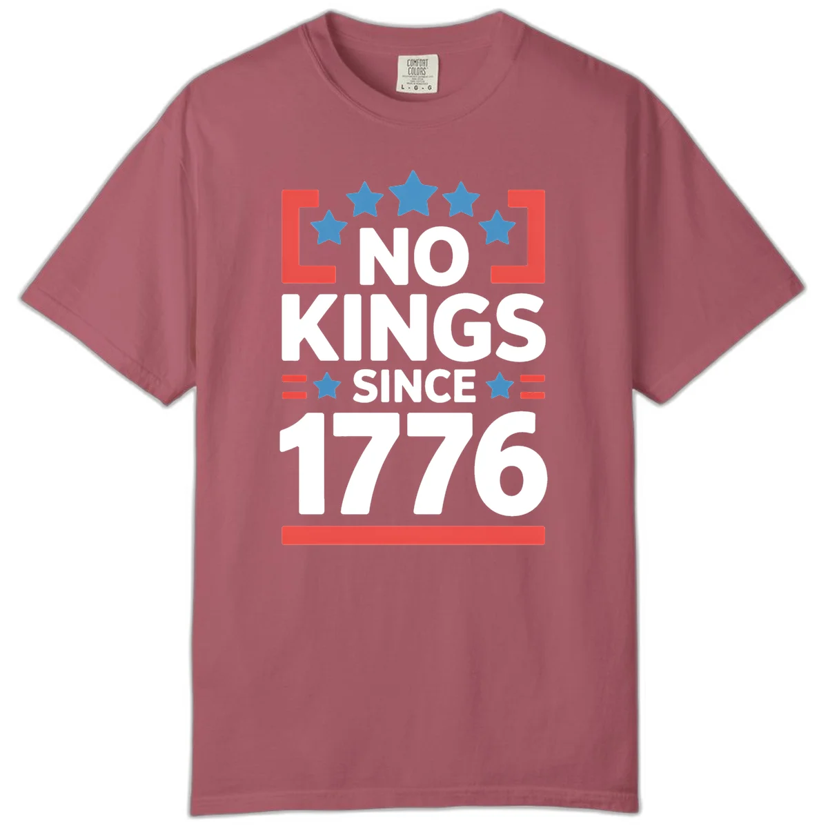 No Kings Since 1776 Comfort Color in Crimson