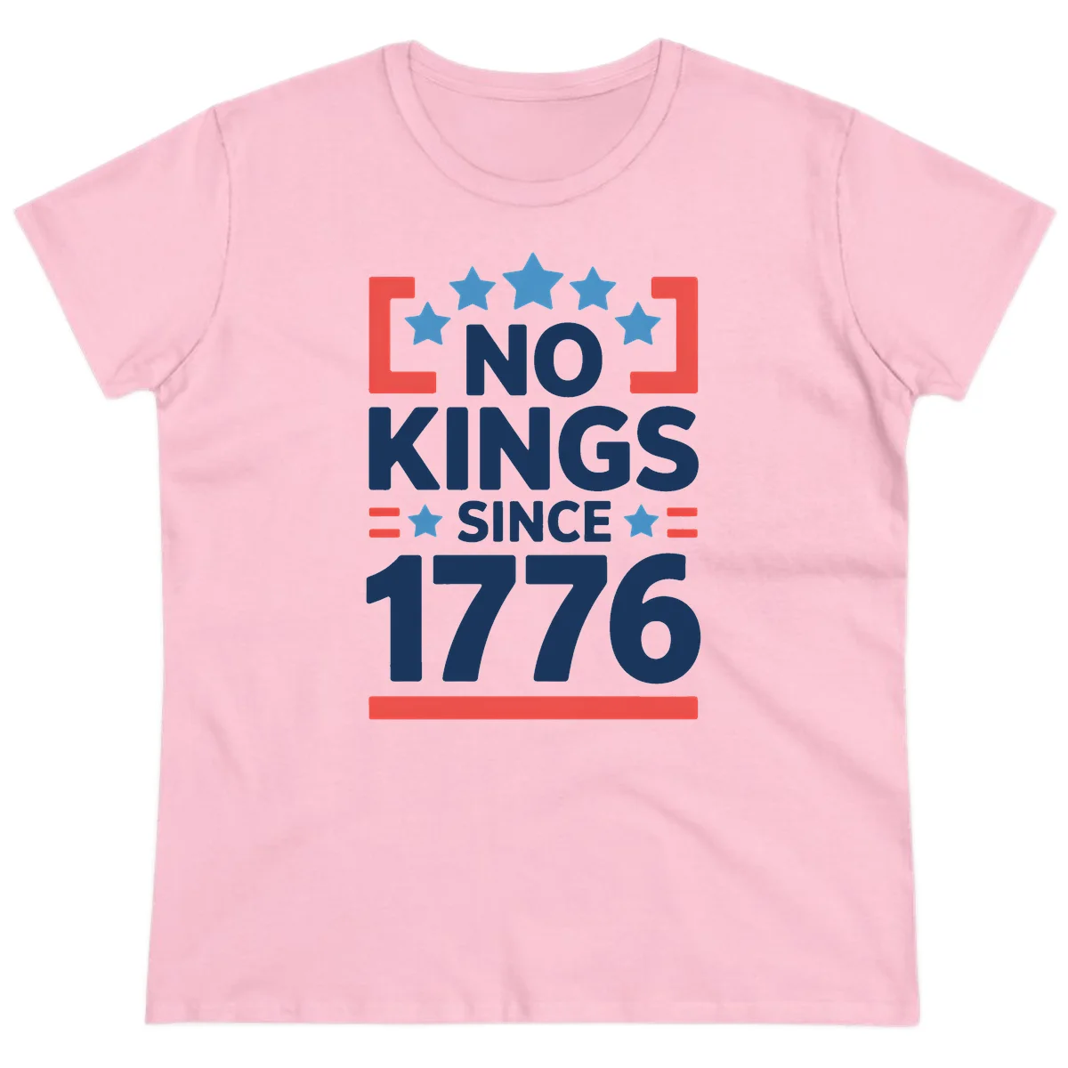 No Kings Since 1776 Ladies Tee in Light Pink