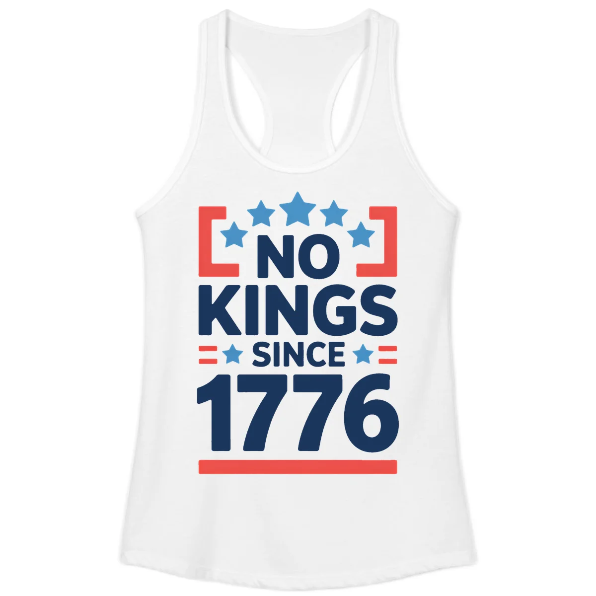 No Kings Since 1776 Ladies Tank in White