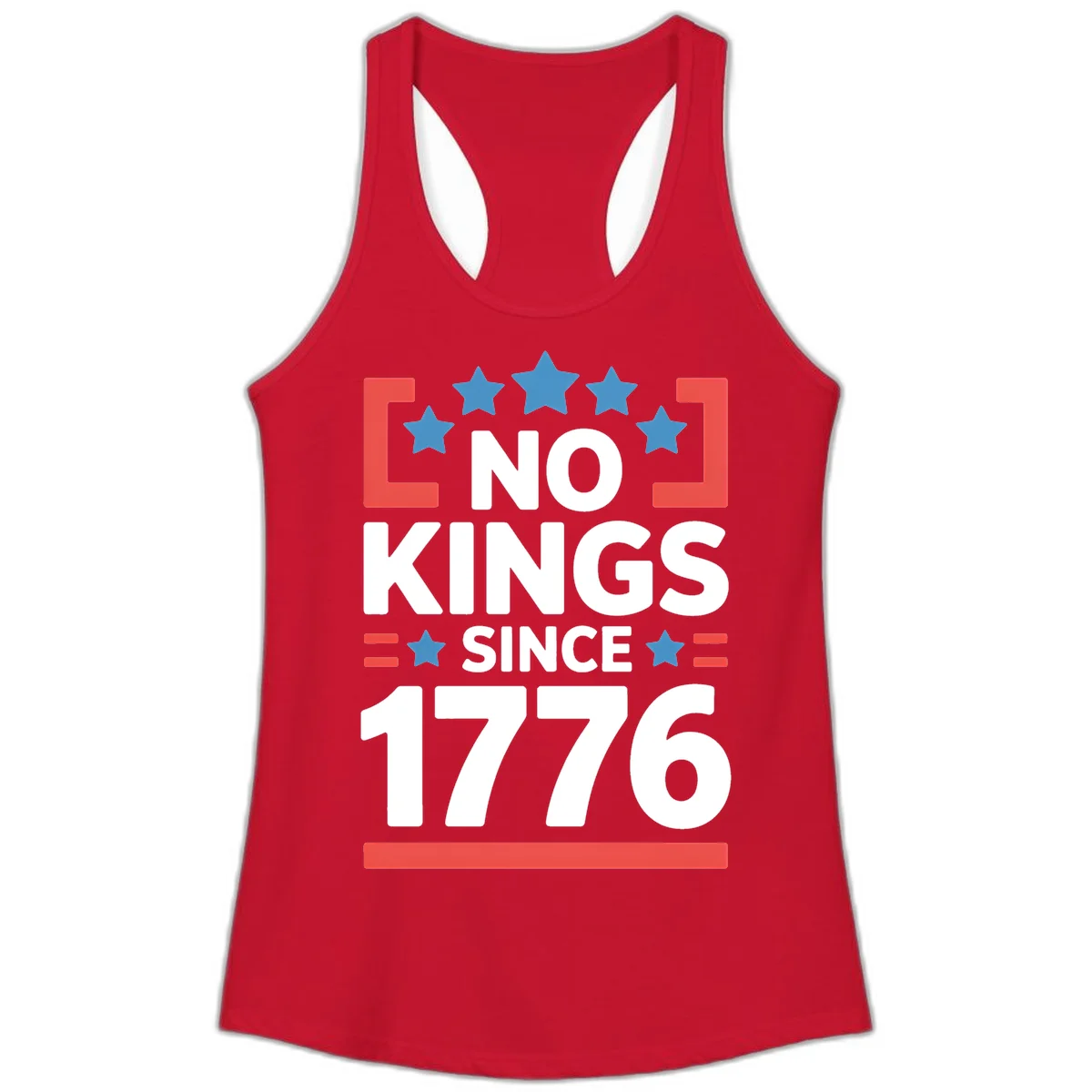 No Kings Since 1776 Ladies Tank in Solid Red