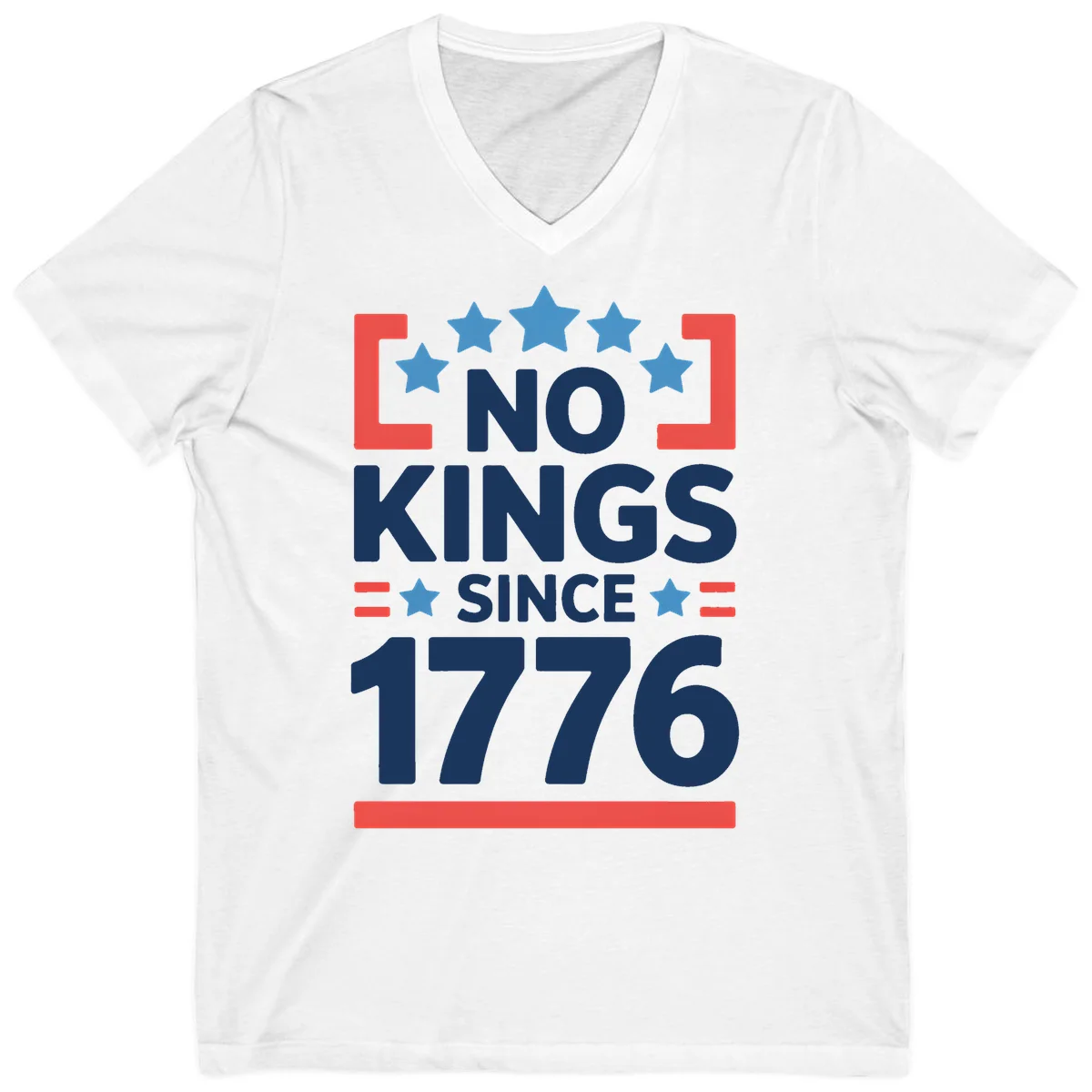 No Kings Since 1776 V-Neck in White