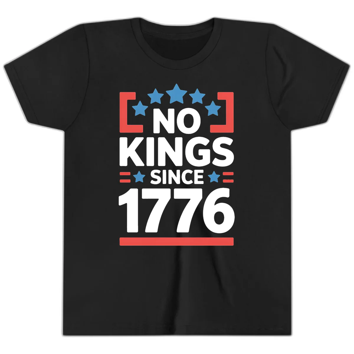 No Kings Since 1776 Youth T-Shirt in Black