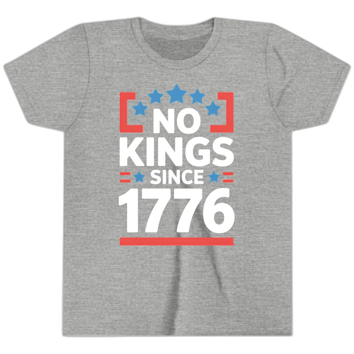 No Kings Since 1776 Youth T-Shirt in Athletic Heather