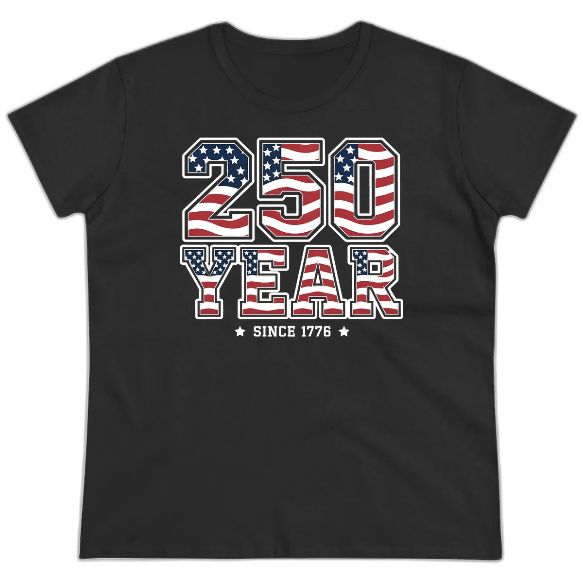 America's 250th Celebration Heritage Ladies Tee in Black