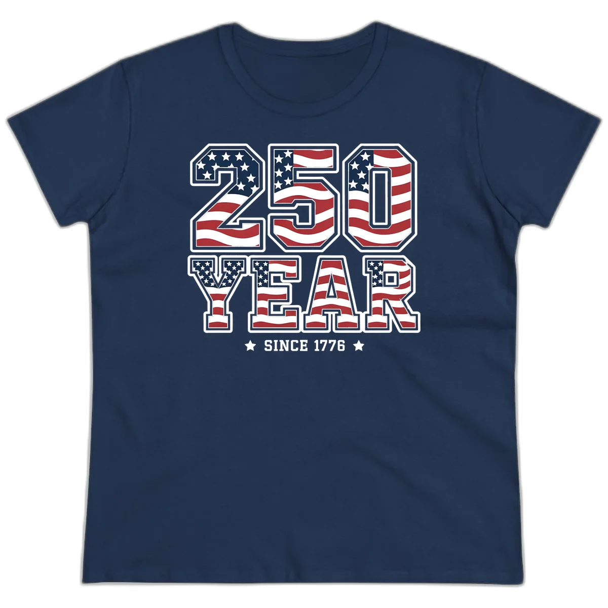 America's 250th Celebration Heritage Ladies Tee in Navy