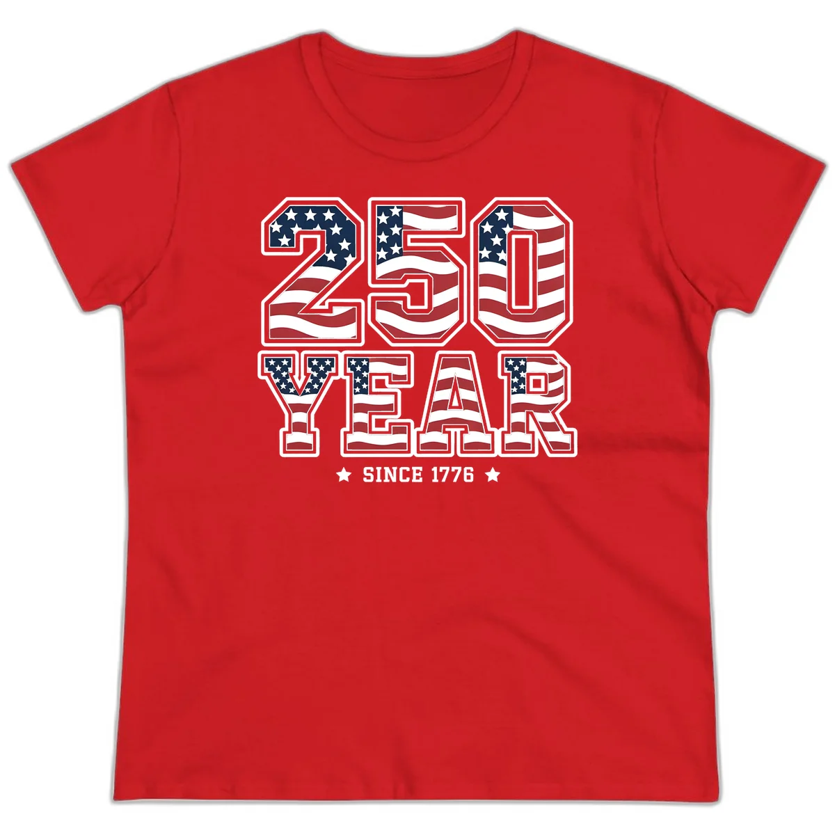 America's 250th Celebration Heritage Ladies Tee in Red