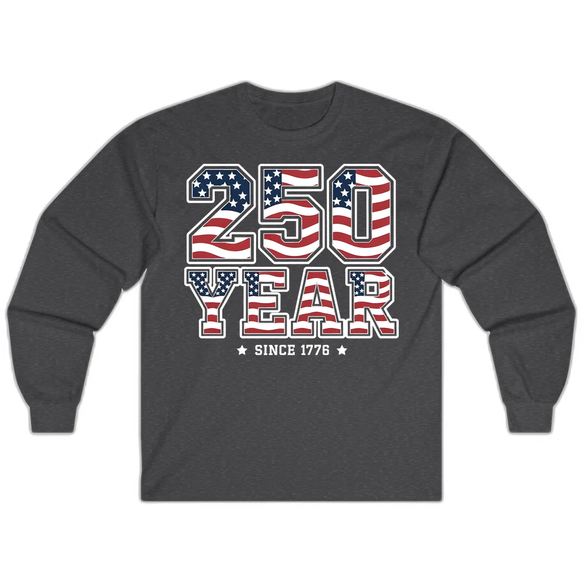 America's 250th Celebration Heritage Design Long Sleeve in Dark Heather