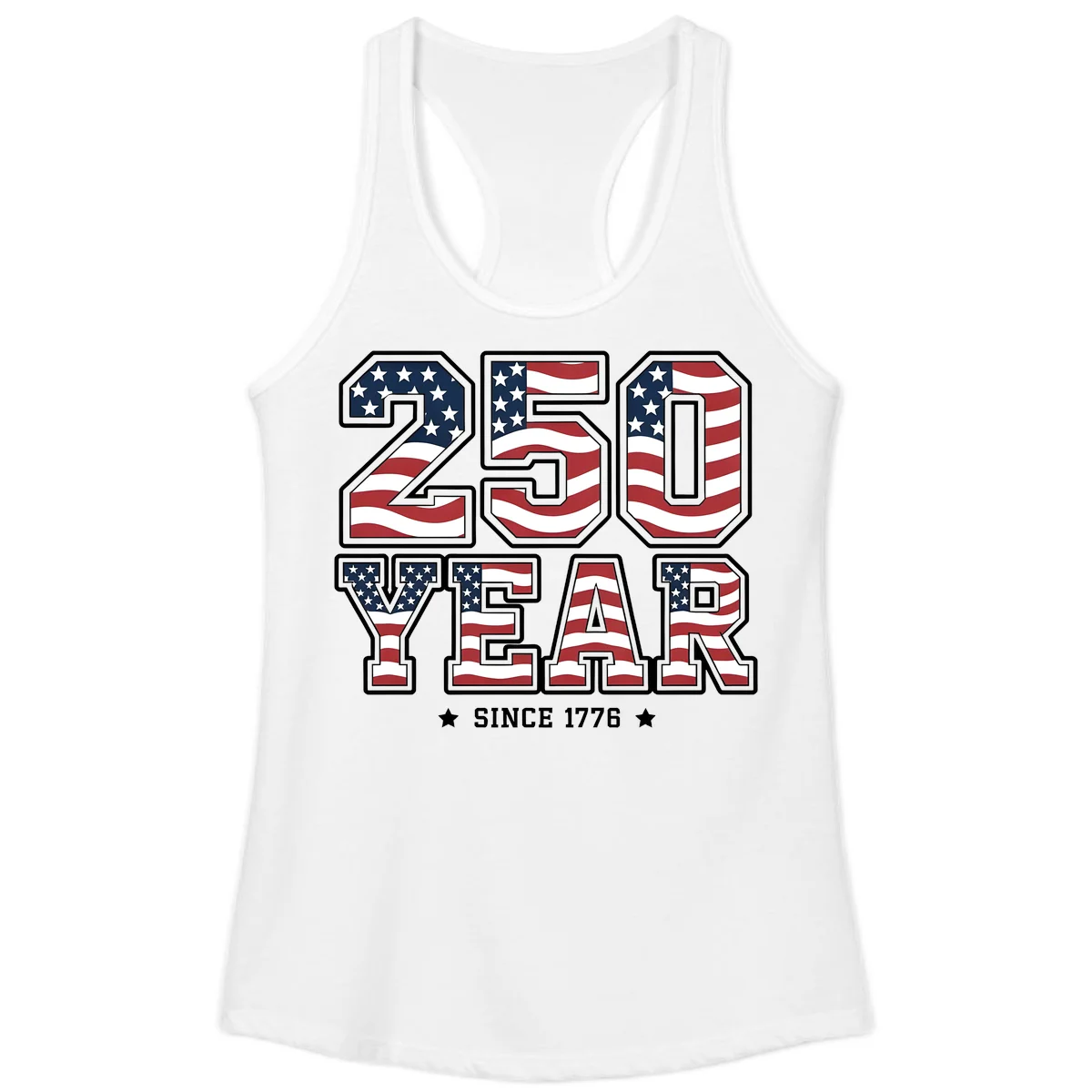 America's 250th Celebration Heritage Ladies Tank in White
