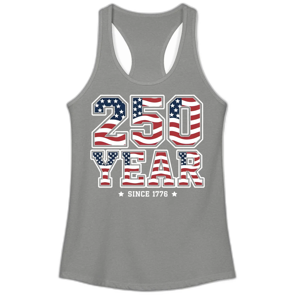 America's 250th Celebration Heritage Ladies Tank in Heather Grey