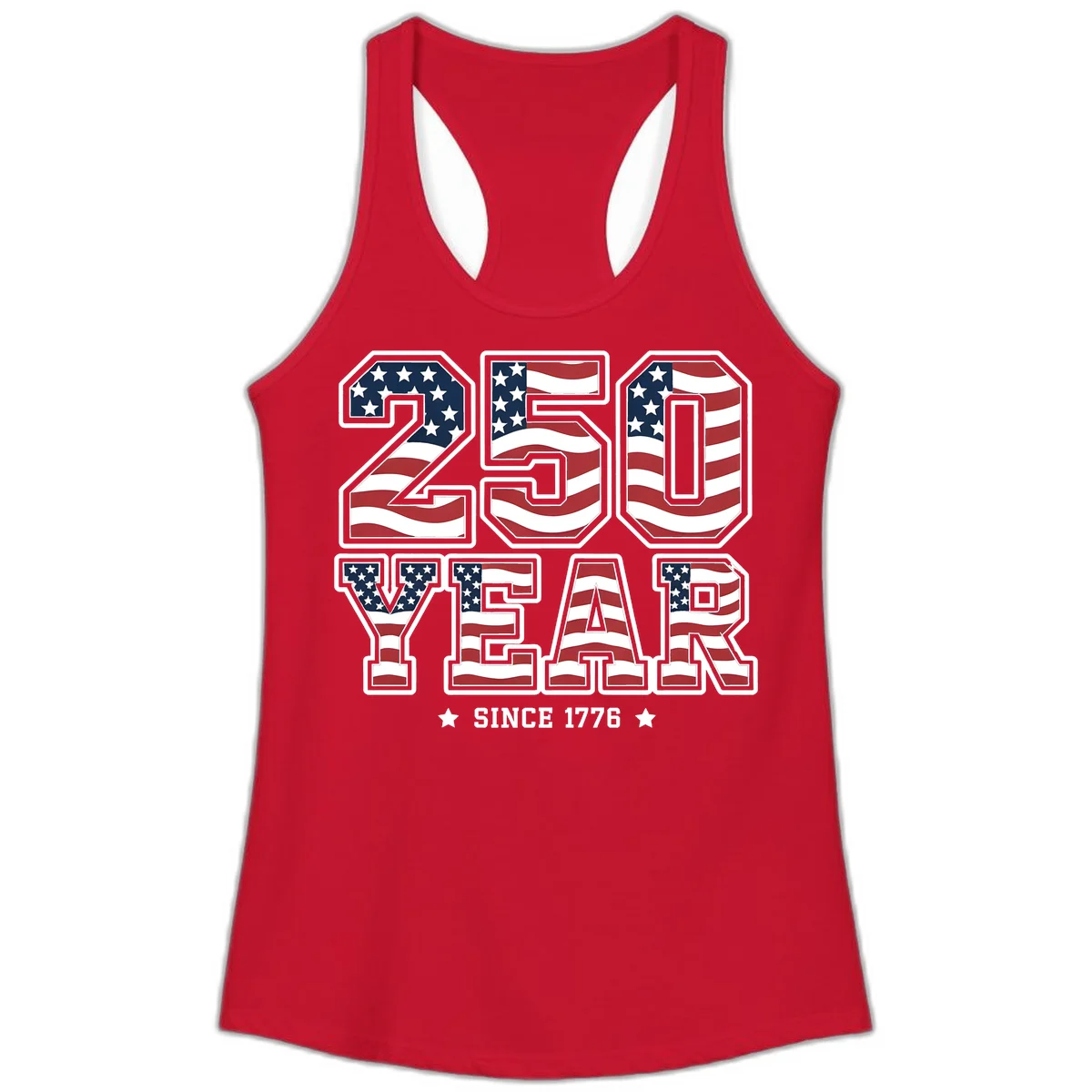 America's 250th Celebration Heritage Ladies Tank in Solid Red