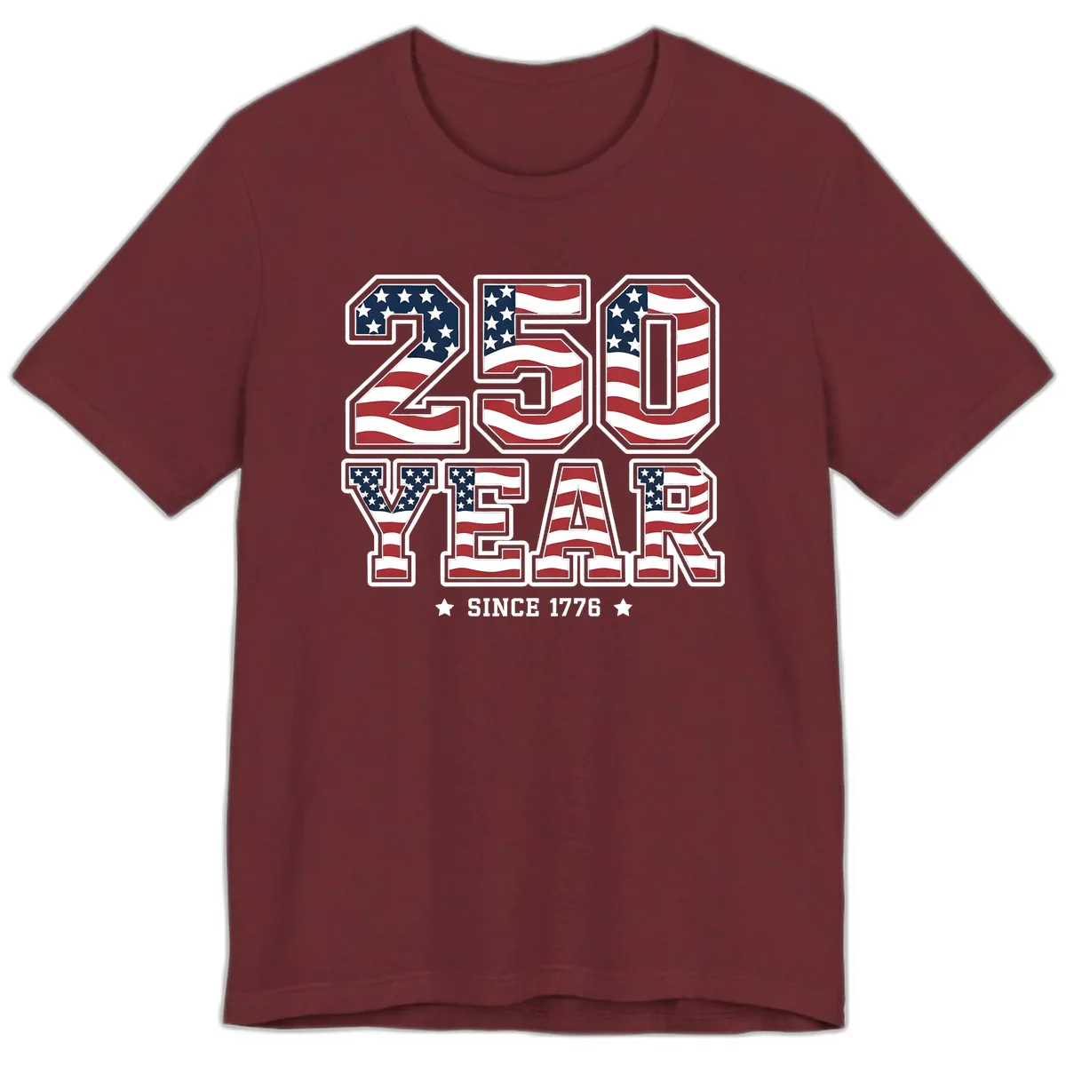 America's 250th Celebration Heritage Design Premium T-Shirt in Heather Cardinal