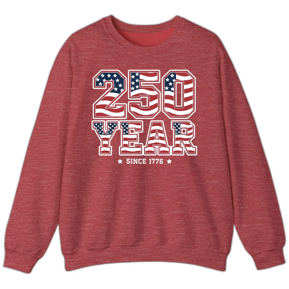 America's 250th Celebration Heritage Design Sweatshirt in Heather Scarlet Red