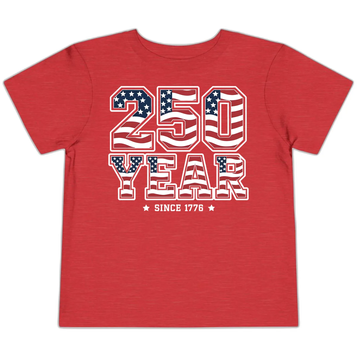 America's 250th Celebration Heritage Design Toddler T-Shirt in Heather Red