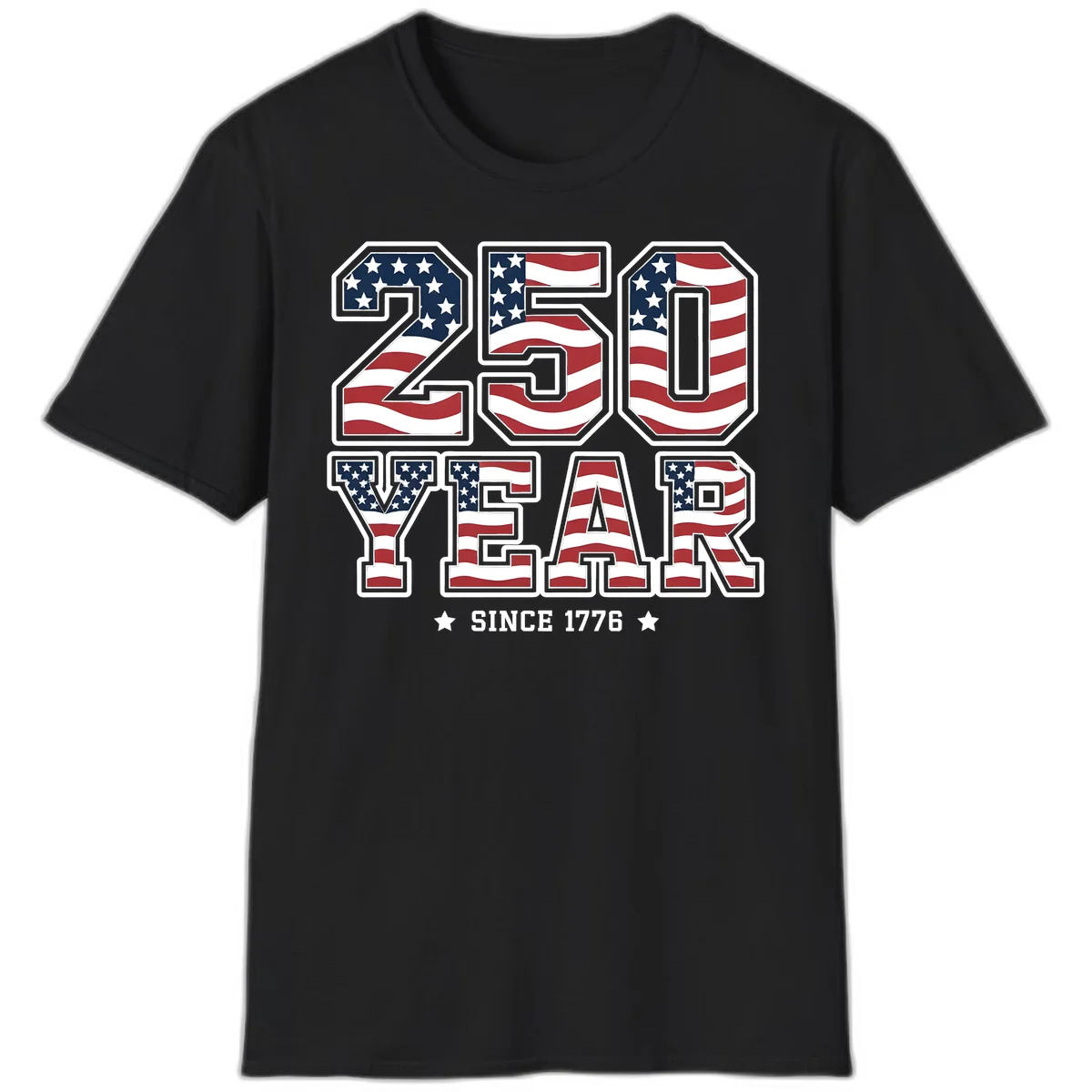 America's 250th Celebration Heritage T-Shirt in Black