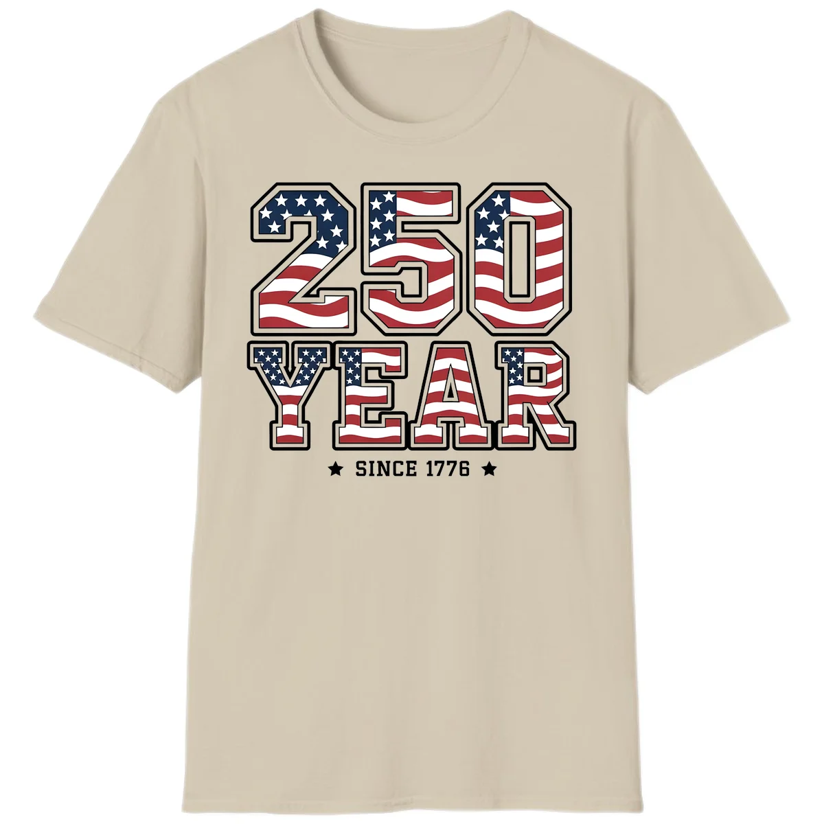 America's 250th Celebration Heritage T-Shirt in Sand