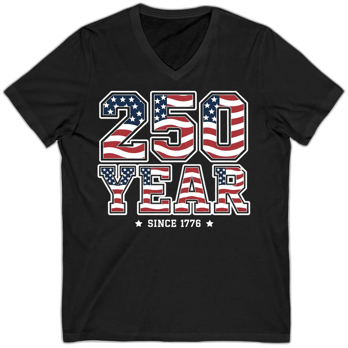 America's 250th Celebration Heritage V-Neck in Black