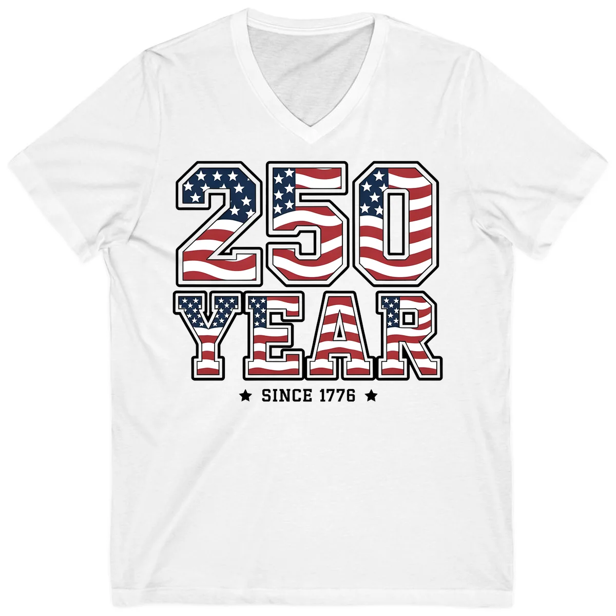 America's 250th Celebration Heritage V-Neck in White