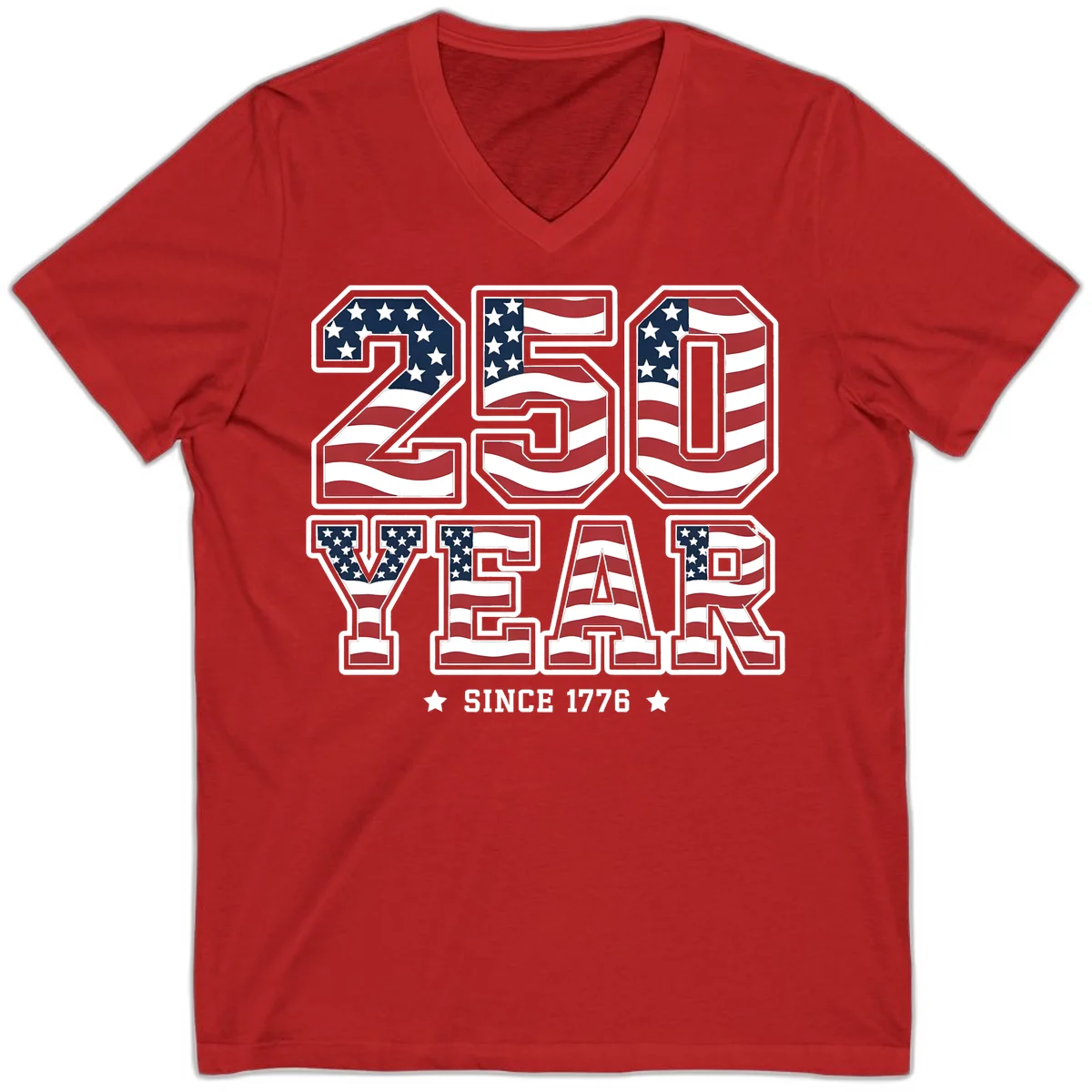 America's 250th Celebration Heritage V-Neck in Red