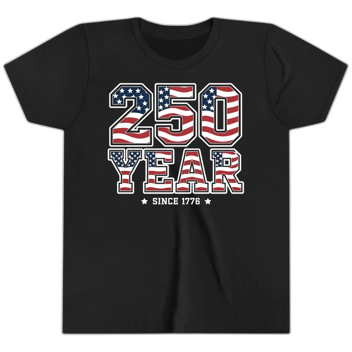 America's 250th Celebration Heritage Youth T-Shirt in Black