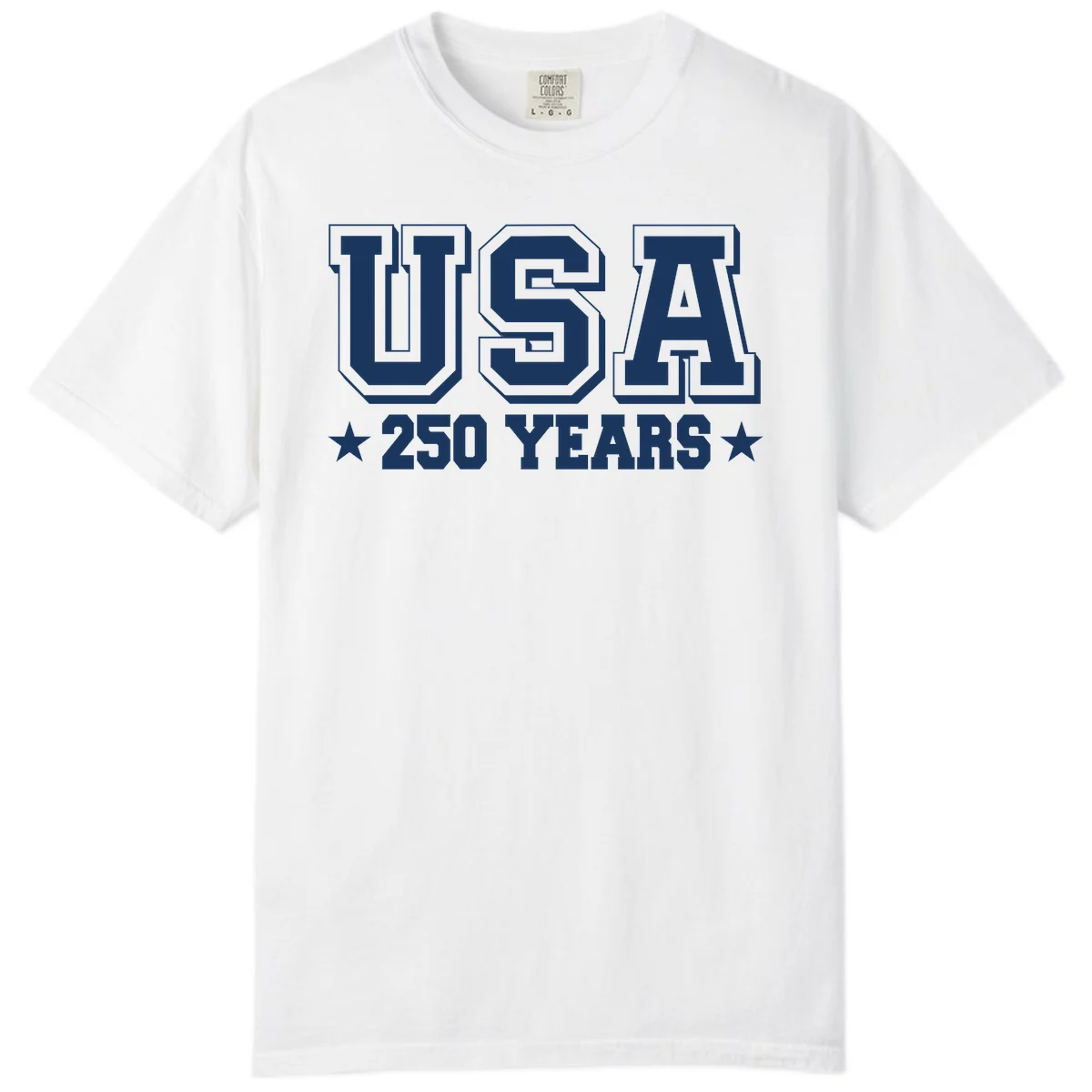 America's 250th Anniversary Commemorative Design Comfort Color in White