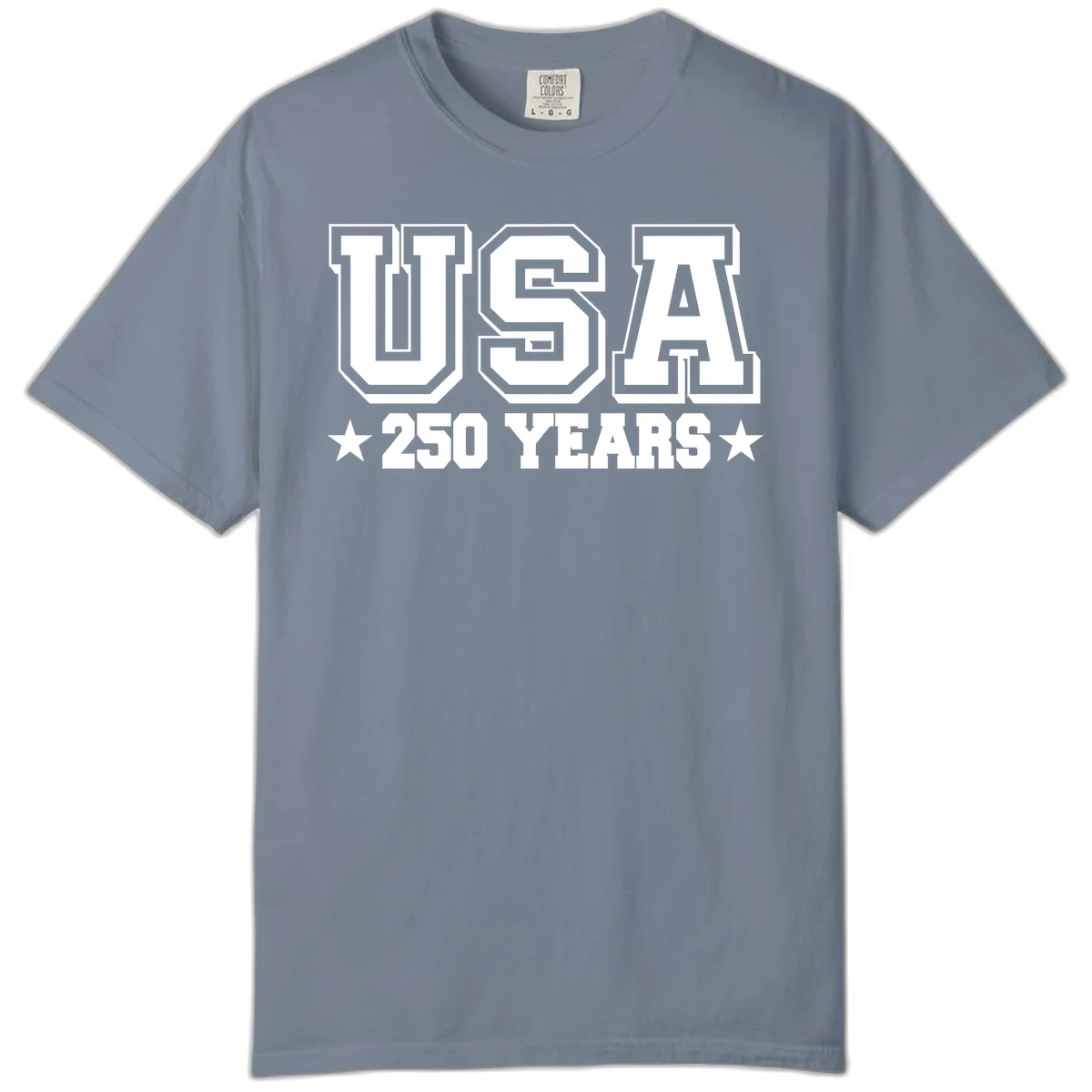 America's 250th Anniversary Commemorative Design Comfort Color in Blue Jean