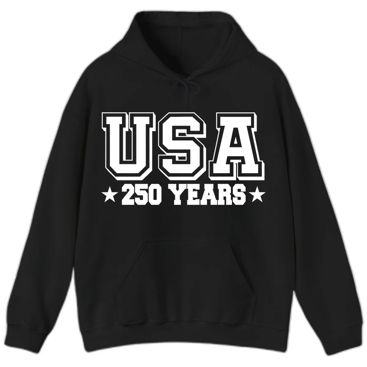America's 250th Anniversary Commemorative Design Hoodie in Black
