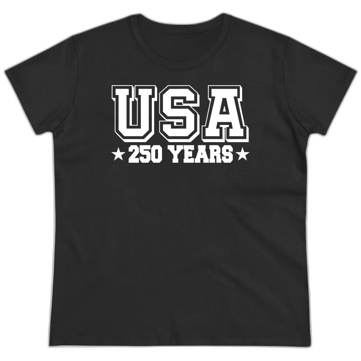 America's 250th Anniversary Commemorative Design Ladies Tee in Black