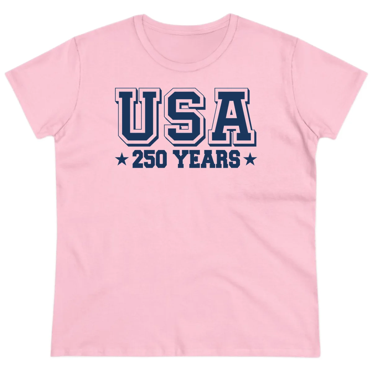 America's 250th Anniversary Commemorative Design Ladies Tee in Light Pink