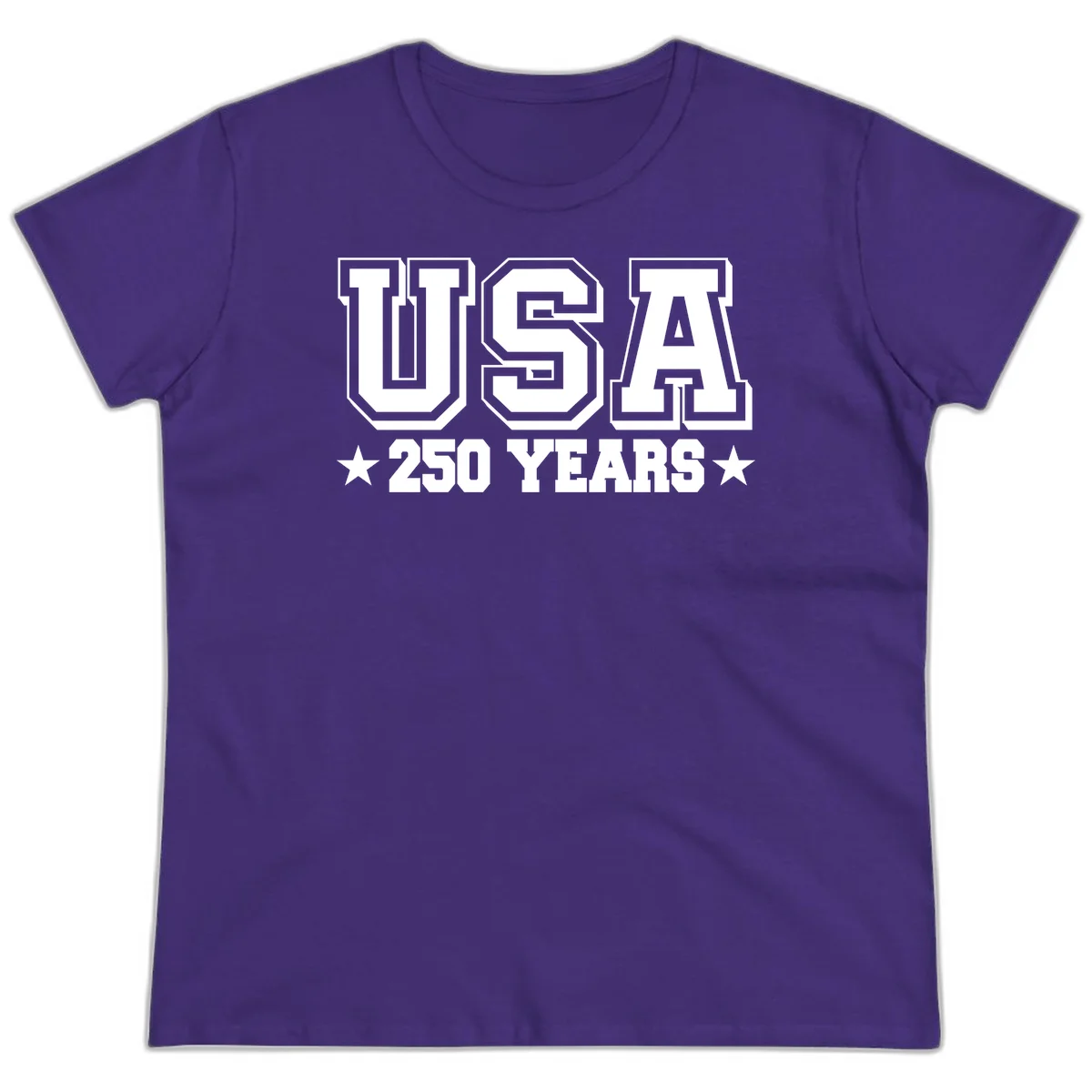 America's 250th Anniversary Commemorative Design Ladies Tee in Purple