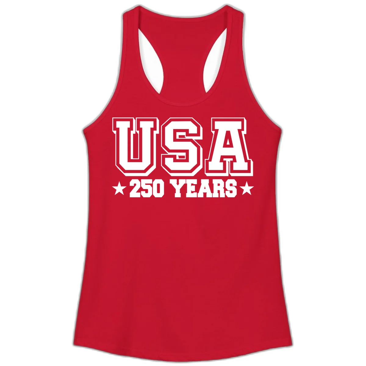 America's 250th Anniversary Commemorative Design Ladies Tank in Solid Red