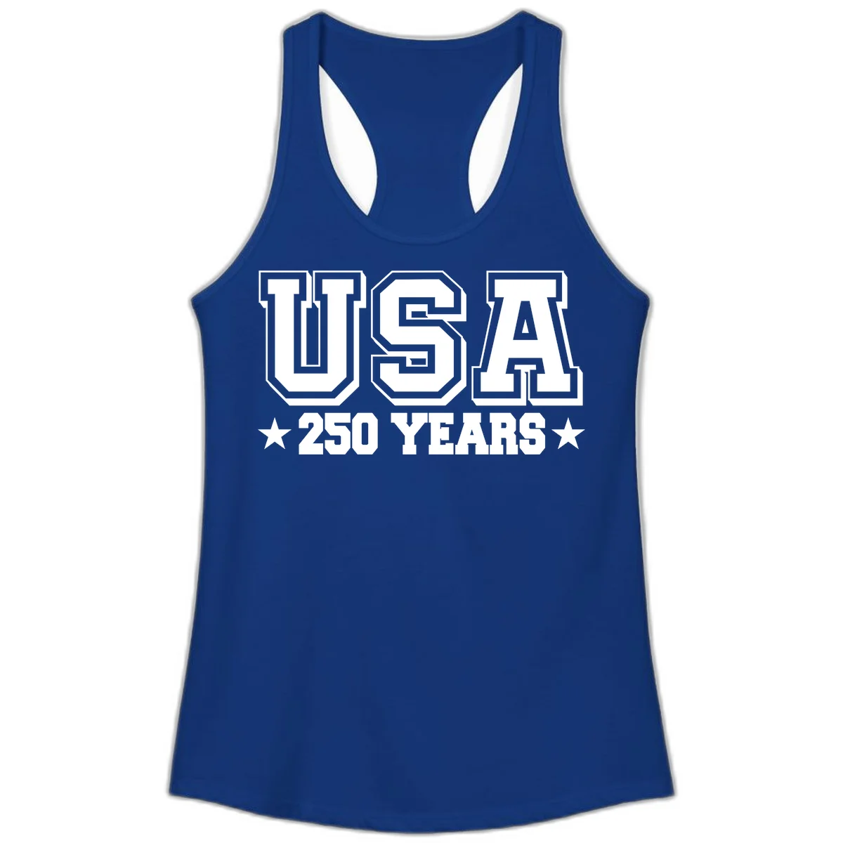 America's 250th Anniversary Commemorative Design Ladies Tank in Solid Royal