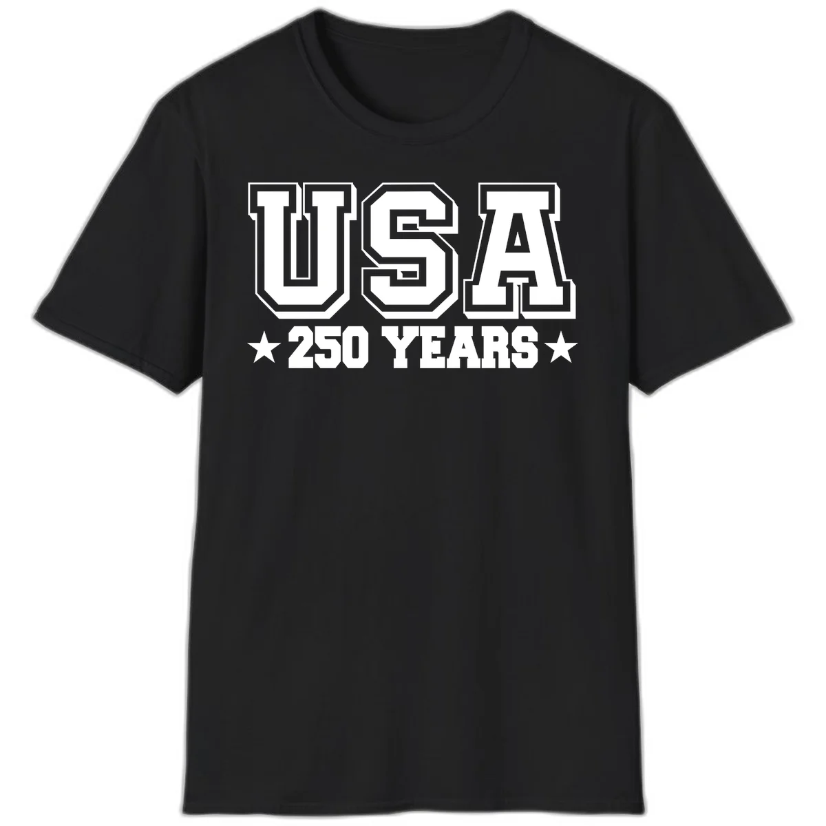 America's 250th Anniversary Commemorative Design T-Shirt in Black