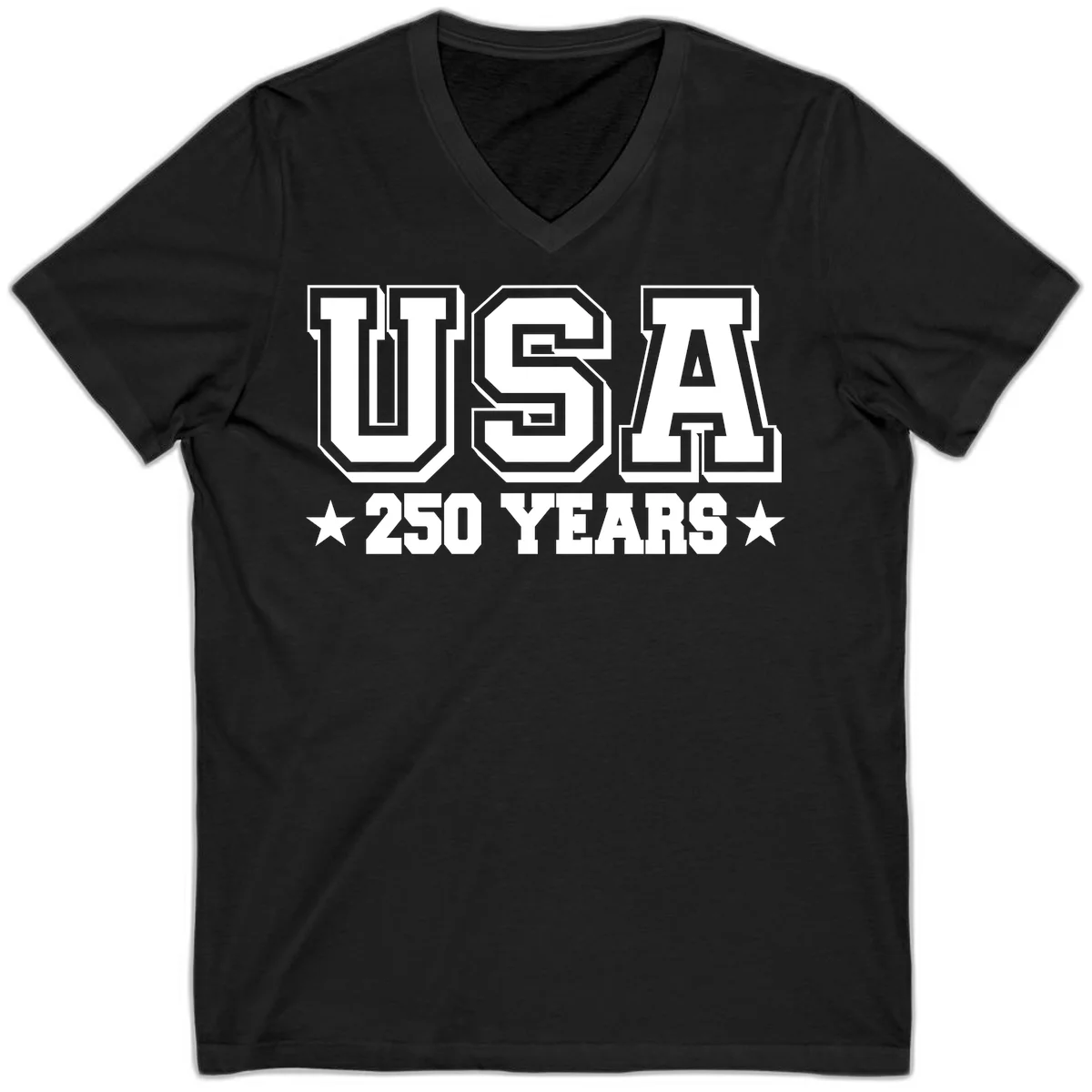 America's 250th Anniversary Commemorative Design V-Neck in Black