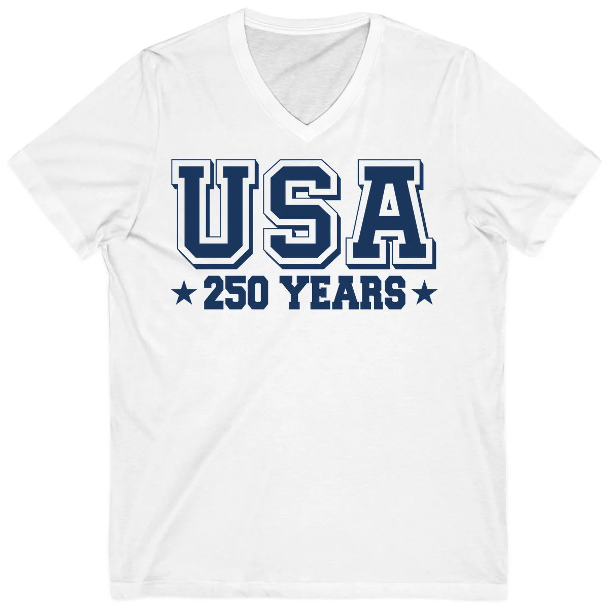 America's 250th Anniversary Commemorative Design V-Neck in White
