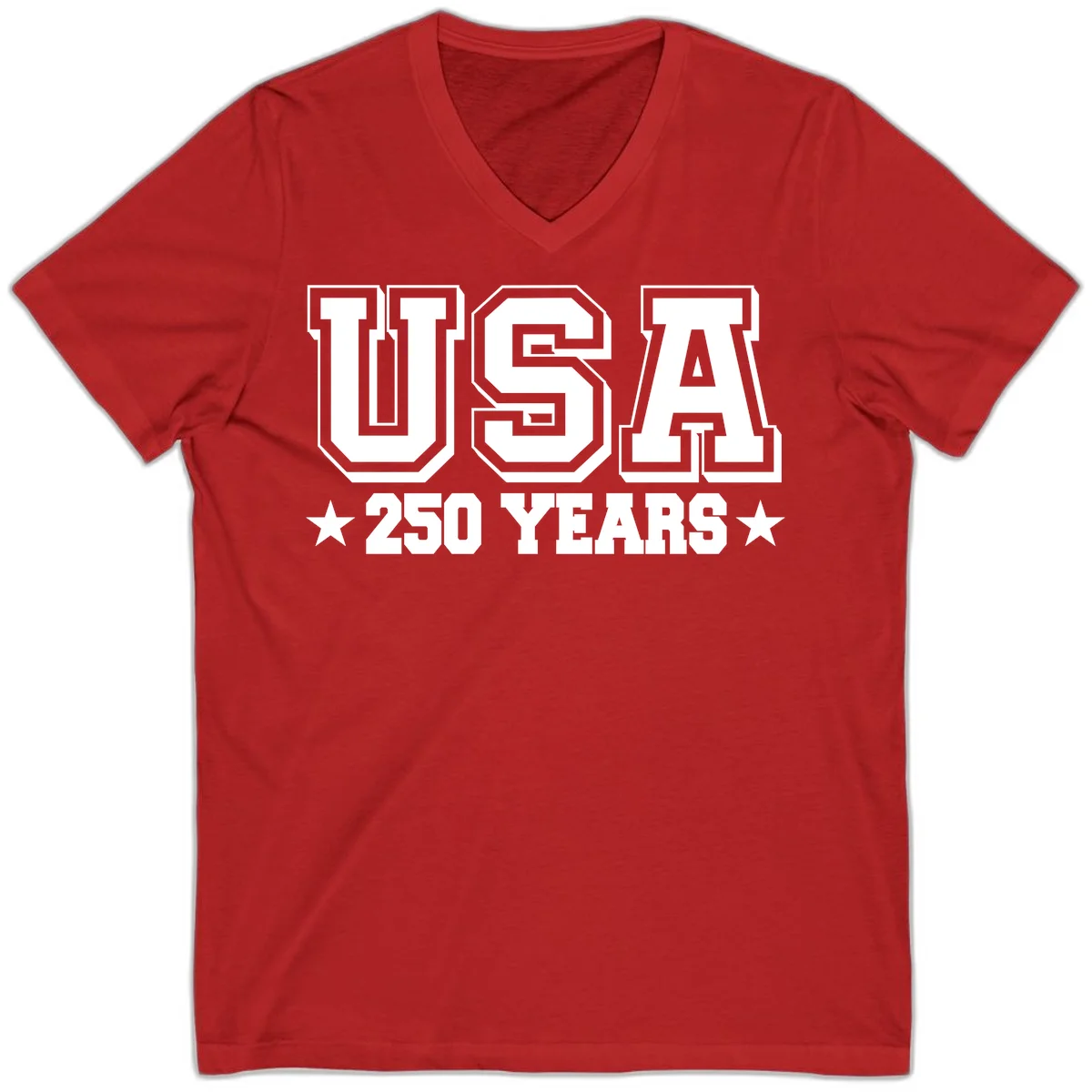 America's 250th Anniversary Commemorative Design V-Neck in Red