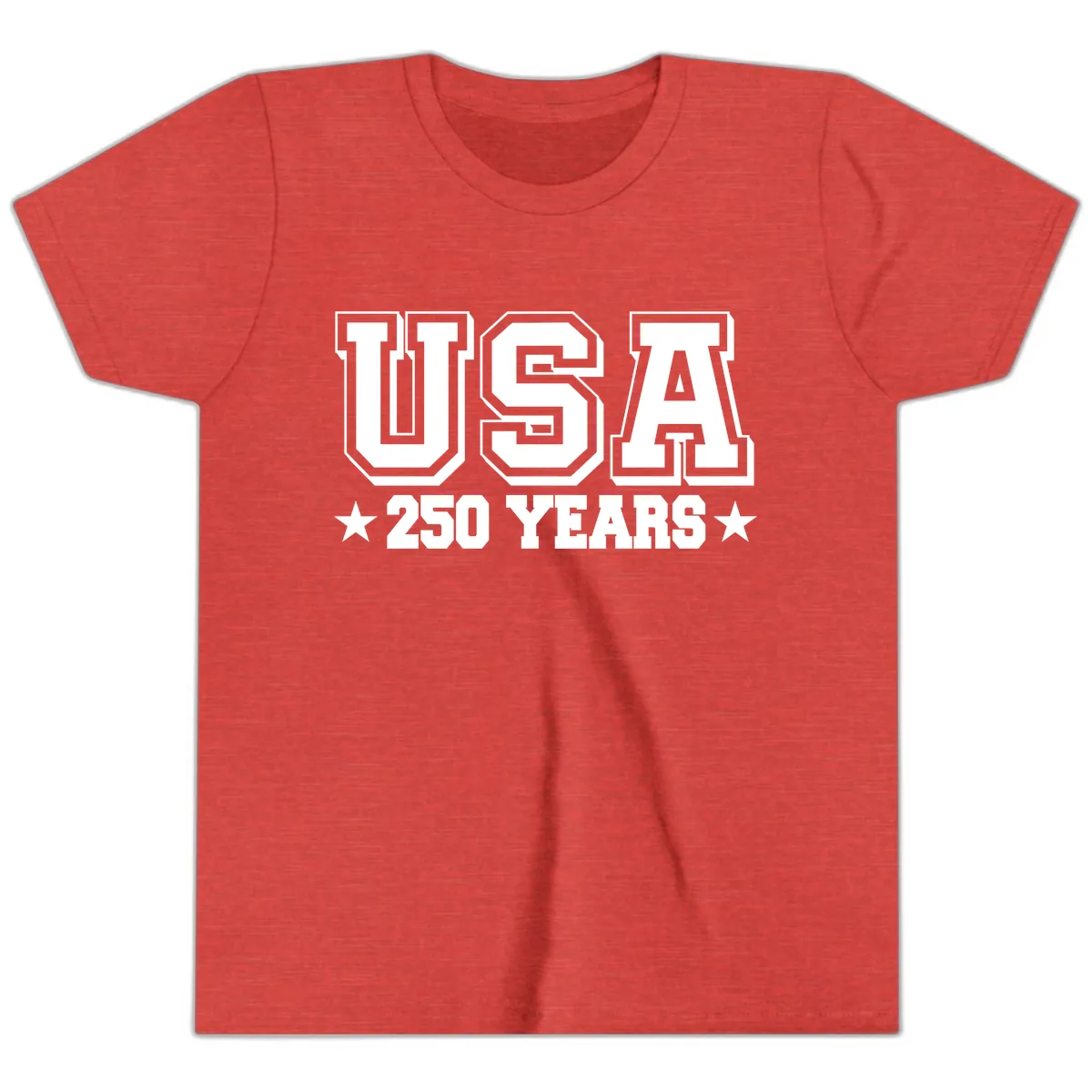 America's 250th Anniversary Commemorative Design Youth T-Shirt in Heather Red