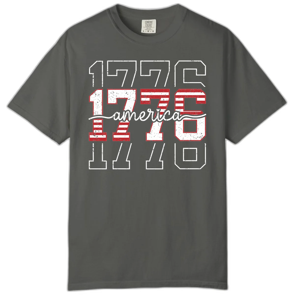 Distressed 1776 Patriotic Heritage Comfort Color in Pepper