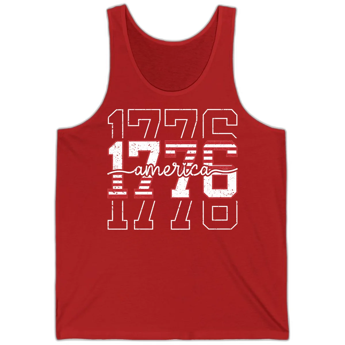 Distressed 1776 Patriotic Heritage Tank in Red