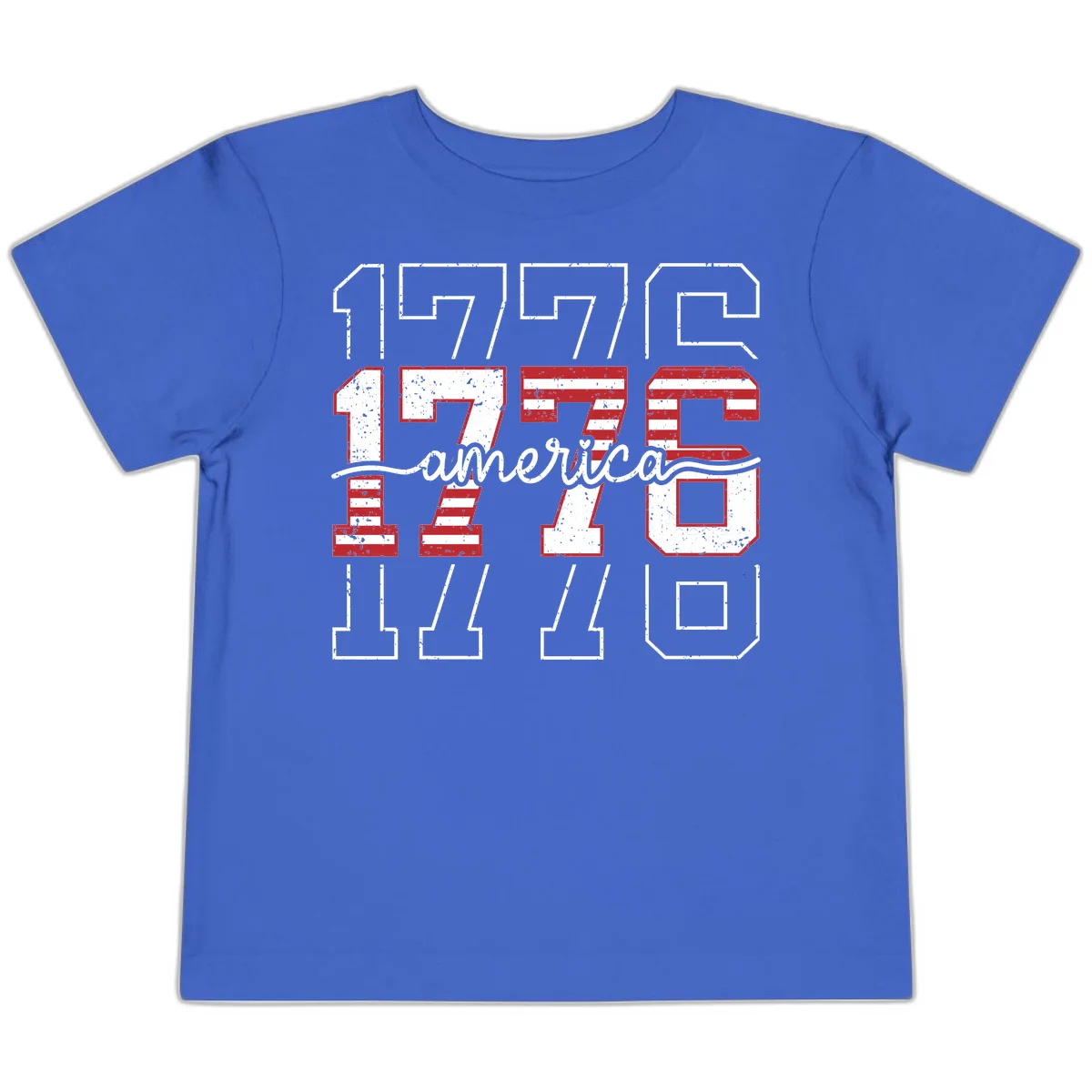 Distressed 1776 Patriotic Heritage Toddler T-Shirt in True Royal